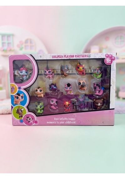 15 Parça Pet Shop Miniş Figür Seti Eğlenceli Dünyalar Yaratıcılık Destekleyici Figür Seti