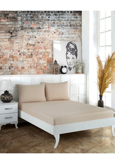Çift Kişilik Penye 160x200 Lastikli Bej