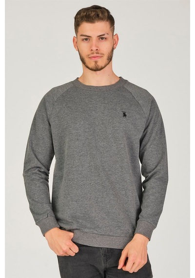 V4003 Dewberry Reglan Kol Erkek Sweatshırt-antrasit Antrasit