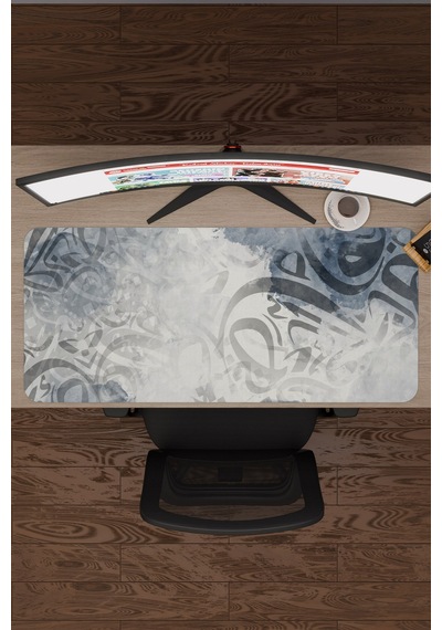 Kaligrafi Kaymaz Dikişli Kauçuk Oyuncu Mousepad V5 - 90x40 Xxl Gaming Mouse Pad Fare Altlığı