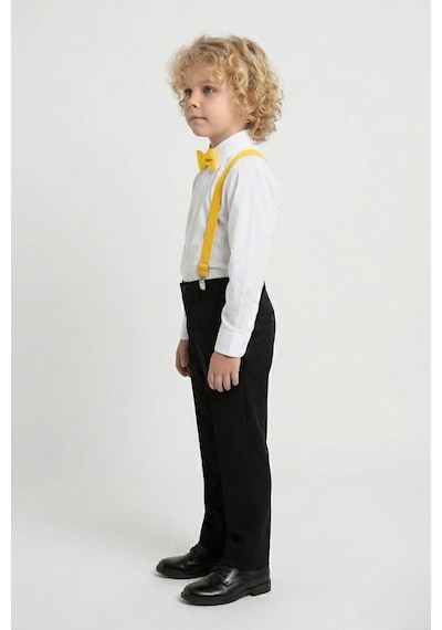 Mnk Baby & Kids Beyaz Gömlekli Erkek Çocuk Takım M00787 Sarı
