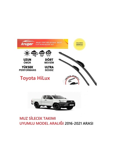 Toyota Hilux 2020 Model Silecek Silgi Silgeç Silgeç Silgi Takımı Araca Özel Aparat