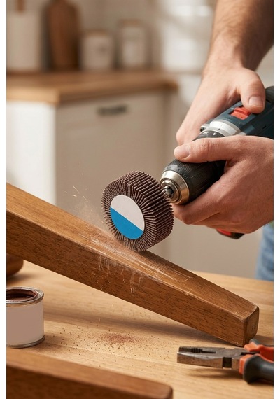 60x20 + 25x25 Mm Pimli Mop Zımpara Seti 2 Adet Matkap Ucu Çapak Alma Zımparası