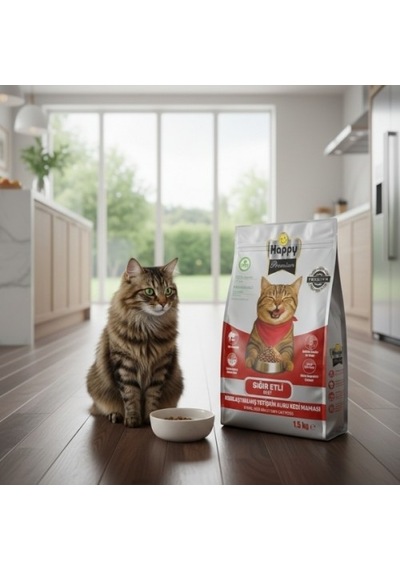 Happy Kısırlaştırılmış Sığır Etli Kuru Kedi Maması 12 KG