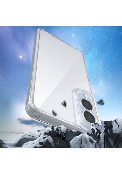 Samsung Galaxy Uyumlu S25 Edge Kılıf Airbagli Takılabilir Askı Aparatlı Zore Snap Silikon Kapak Seffaf