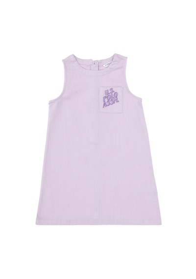 U.S. Polo Assn. Kız Çocuk Lila Bisiklet Yaka A-Form Dokuma Elbise 50299309-VR034