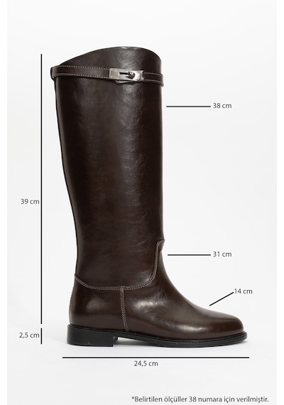 Luvishoes Yoko Kahve Cilt Kadın Çizme Kahverengi