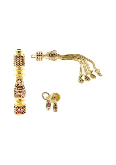 Gümüşhediyeal Özel Işçilikli Zirkon Taşlı Imame Püskül Set (Model-2)