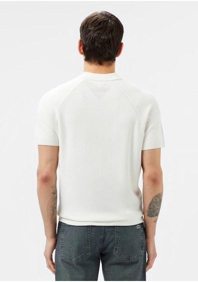 Lacoste Kısa Kollu Polo Yaka Regular Fit Erkek Triko Örme T-shirt Beyaz Lacoste Kısa Kollu Polo Yaka Regular Fit Erkek Triko Örme T-shirt Beyaz