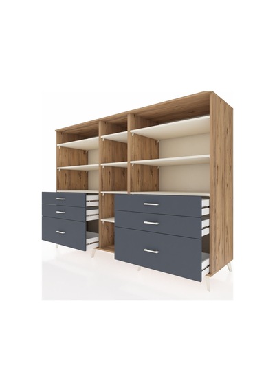 Kronos Dolap 10 Raflı 6 Çekmeceli 220x59x163 Çam-aytaşı/antrasit Çam-aytaşı/antrasit Kronos Dolap 10 Raflı 6 Çekmeceli 220x59x163 Çam-aytaşı/antrasit Çam-aytaşı/antrasit