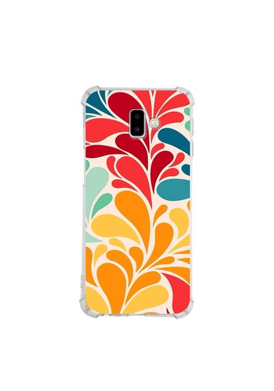 Samsung Galaxy J6 Uyumlu Retro Color 5 Baskılı Şeffaf Köşe Korumalı Antişok Kılıf
