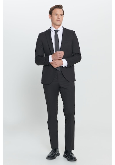 AC&Co / Altınyıldız Classics Erkek Siyah Slim Fit Dar Kesim Mono Yaka Takım Elbise 4A3023100061SYH566N Siyah