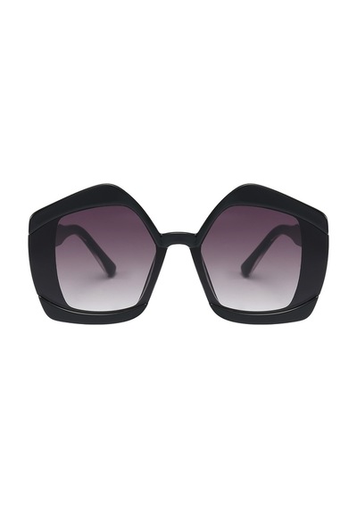 Sofistike Vintage Geometrik Büyük Siyah Kemik Kadın Güneş Gözlüğü Pk008sy Uv400 Cam Korumalı