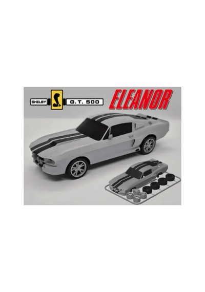 Gri Ve Siyah Eleanor Klasik Araba Kit Kart - Parçalı Yapıda Kendin Yap Dıy Hobi Maketi, Efsane Muscle Car Oyuncak, Klasik Otomobil Koleksiyonu İçin Masaüstü Dekor Süsü 14x10 Cm