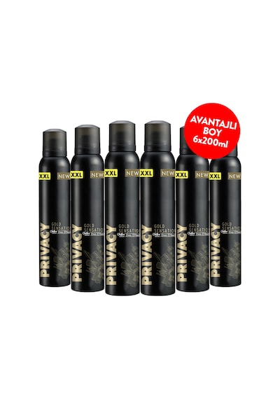 Privacy Gold Erkek Sprey Deodorant 6 x 200 ML