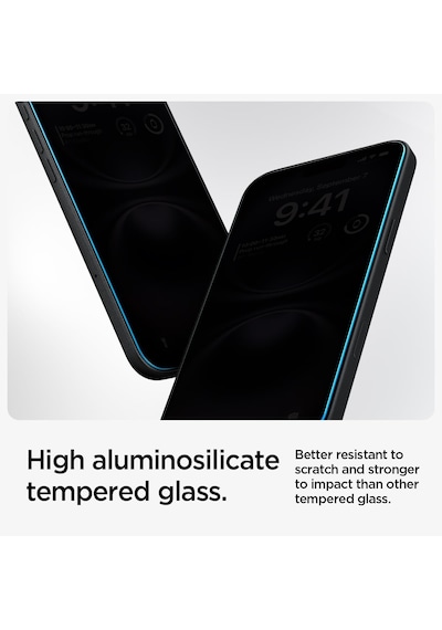 Apple iPhone 16 / 15 İle Uyumlu Kolay Kurulum Cam Ekran Koruyucu Glas.tr Ez Fit Privacy Hd 2 Adet Hayalet - Agl06905 Tr