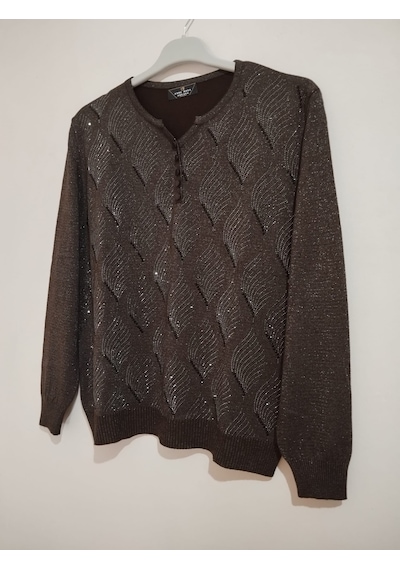 Anne Moda Ankara Üstün Kalite, Standart Beden, Kapri Kollu, Pamuk-akrilik Karışımı, Şık, Triko Kazak/bluz Koyu Kahverengi Anne Moda Ankara Üstün Kalite, Standart Beden, Kapri Kollu, Pamuk-akrilik Karışımı, Şık, Triko Kazak/bluz Koyu Kahverengi