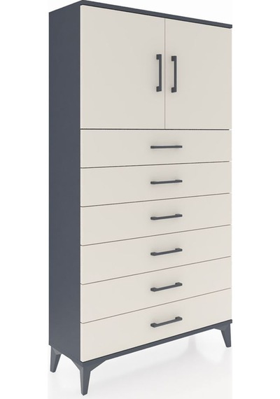 Arges Dolap 2 Raflı 6 Çekmeceli 2 Kapaklı 88x30x163 Antrasit-aytaşı Antrasit Arges Dolap 2 Raflı 6 Çekmeceli 2 Kapaklı 88x30x163 Antrasit-aytaşı Antrasit