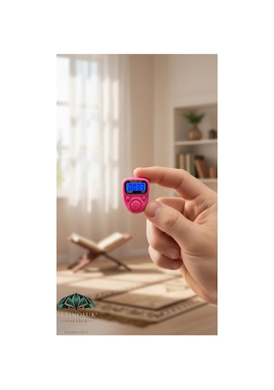 Yeni Nesil Mini Yüzük Model Led Li Zikirmatik Dijital Zikir Sayacı Pembe Çok Renkli