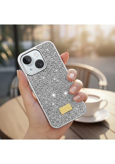 Microsonic Apple iPhone Uyumlu 15 Kılıf Cosmic Shine Gümüş -