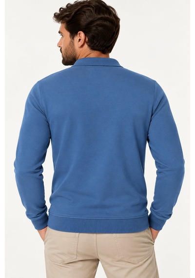 V9007 Dewberry Erkek Sweatshırt-düz İndigo