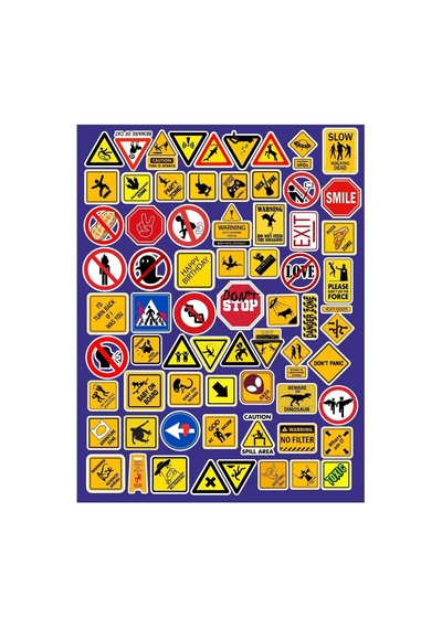 Signs Eğlenceli Yol Işaretleri Telefon Laptop Notebook Tablet Defter Etiket 1