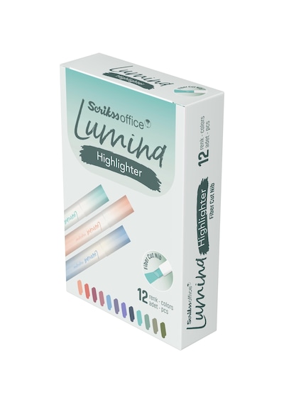 Scrikss Office Lumina Fosforlu Kalem Lotus Colour - 687u 12 Lik Amb 124-Pembe