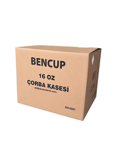 Karton Çorba Kasesi 25'li 20 Paket Kapak Dahil 16 Oz 500 Adet