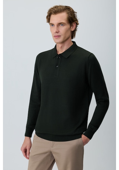 Morven Erkek Haki Basic Polo Yaka Dynamic Fit Rahat Kesim Triko 27kc017002710 Haki