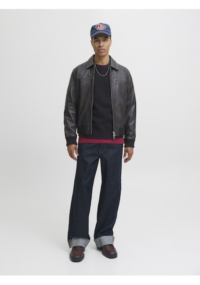 Jack & Jones Jack Jones Erkek Kol Yazılı Örgü Kazak 12282728 Siyah
