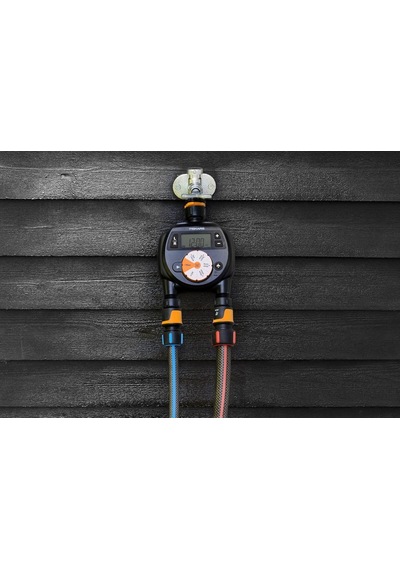 Fiskars 2 Çıkışlı Zamanlayıcı/zamanlayıcı, Tüm Standart Musluk Boyutları İçin, Kolay Okunabilir Lcd Ekran, E