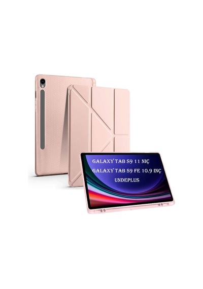 S9 X710 X716 X718 İle Uyumlu Kılıf Kalem Bölmeli Trifolding Case 12.4inç Değildir Rose Gold Sku: Zeusb0dy574ttf Arka Kapak