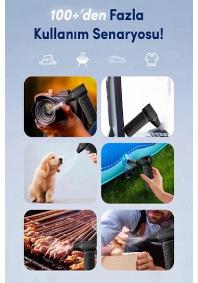Kargo Mini Turbo Fan 130.000 Rpm Şarjlı 8000 Mah Batarya 4 Vitesli Taşınabilir Elektrikli Hava Üfleyici Kompresör