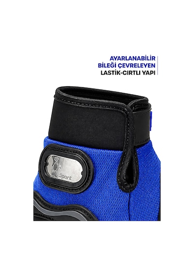 Xmlbayiciniz M Beden Korumalı Motosiklet Eldiveni Unisex Bisiklet Motorcu Eldiveni Mavi 113 Genel