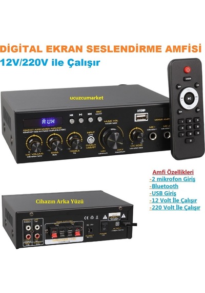 Digital Ekran Seslendirme Amfisi Usb/sd/uk Bluetooth Eko-2 Mik. Girişli