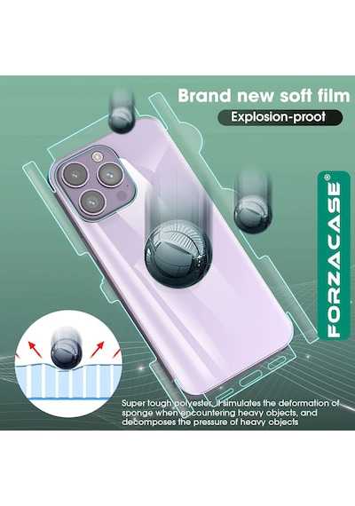 Forzacase Apple Uyumlu iPhone 17 İle Hydrogel Esnek Yan Ve Arka Kapak Koruma Filmi - Fc539