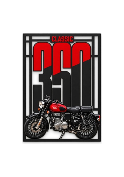 Klasik Kırmızı Motosiklet - Metal Tablo - Dec0314 58 X 80 Cm Çok Renkli