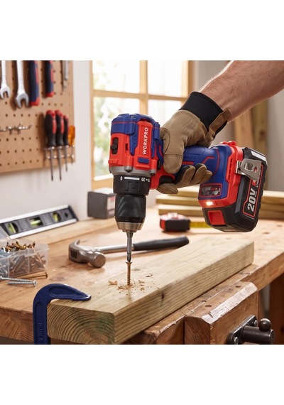 Workpro Wp390023 20volt 4.0ah Li-ion 65nm. Çift Akülü Kömürsüz Profesyonel Şarjlı Matkap