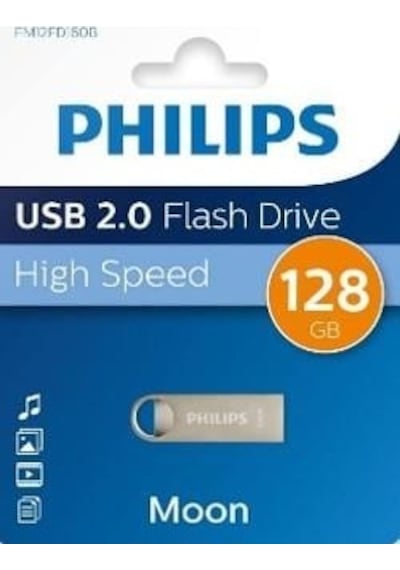 Philips Fm12fd160b/00 128gb Moon Klasik Gümüş Usb 2.0 Metal Flash Bellek