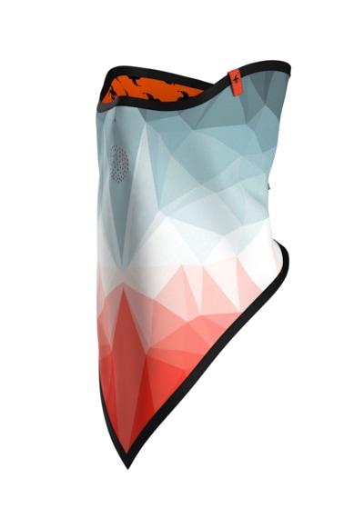 Baskılı Üçgen Maske Snowboard, Kayak, Motosiklet, Bisiklet Polarlı Kar Maskesi Mavi - Turuncu