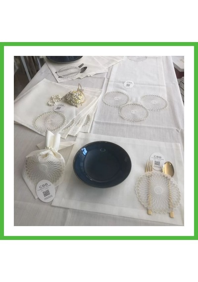 Vaveni Sofra Takımı Planet Gardenya Keten Yemek Takımı 160x260 Masa Seti 26 Parça Runner Set Krem Arz Vaveni Sofra Takımı Planet Gardenya Keten Yemek Takımı 160x260 Masa Seti 26 Parça Runner Set Krem Arz