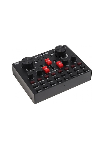 V8s Canlı Yayın Ses Kartı Kondenser Mikrofon Bluetooth Mikser Set