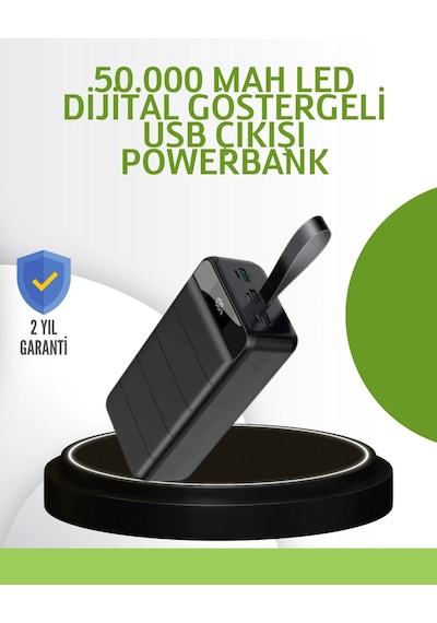 Ultra Güçlü 50.000 Mah Powerbank Led Ekranlı, Çoklu Bağlantı Seçenekli, Akıllı Koruma Sistemli Şar Çok Renkli