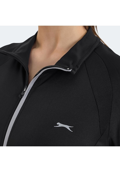 Slazenger REFER Kadın Fermuarlı Dik Yaka Cepli Siyah Eşofman Takımı