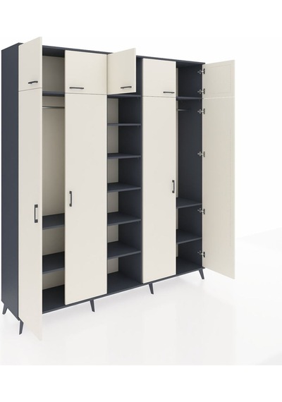 Hyperion Dolap 12 Raflı 9 Kapaklı 2 Askılı 220x44x243 Antrasit-aytaşı/antrasit Aytası/antrasıt Hyperion Dolap 12 Raflı 9 Kapaklı 2 Askılı 220x44x243 Antrasit-aytaşı/antrasit Aytası/antrasıt