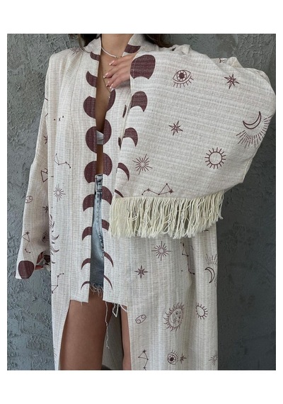 Yılan Astroloji Yıldız Haritası Püsküllü Doğal Kumaşlı Bohem Sahil Tatil Festival Karnaval Vibe Boho Kimono Kaftan Pareo Bej Yılan Astroloji Yıldız Haritası Püsküllü Doğal Kumaşlı Bohem Sahil Tatil Festival Karnaval Vibe Boho Kimono Kaftan Pareo Bej