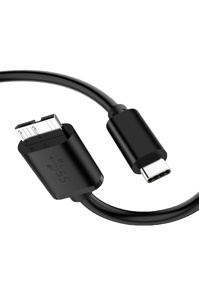 Usb-c To Micro B 3.0 Hard Disk Kablosu 1 Metre 5gbps Yüksek Hızlı Veri Aktarımı Type-c Harici Hdd & Ssd Bağlantı Kablosu