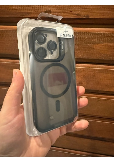 İphone 16 Pro Siyah Magsafe Uyumlu Lens Korumalı Telefon Kılıfı