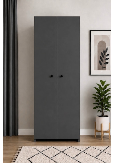 180 Cm 5 Raflı 2 Kapaklı Çok Amaçlı Dolap Gardırop Yüklük Düzenleyici Giysi Saklama Dolabı Antrasit 180 Cm 5 Raflı 2 Kapaklı Çok Amaçlı Dolap Gardırop Yüklük Düzenleyici Giysi Saklama Dolabı Antrasit