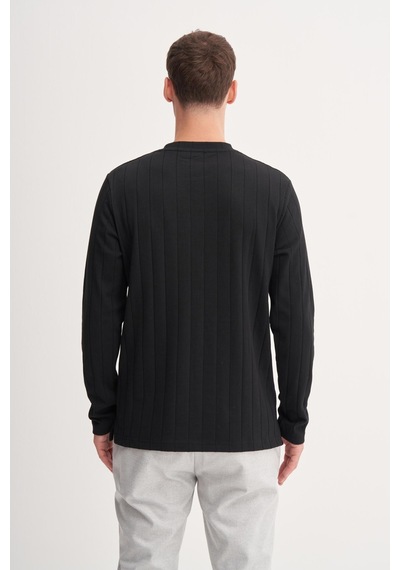 Cazador 53950 Erkek Bisiklet Yaka Sweatshirt Siyah